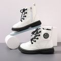 Toddler / Kid Letter Pattern Lace Up Boots Beige image 3