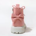 Toddler / Kid Back Bow Decor Lace Up Boots Pink image 4