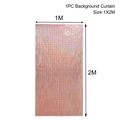 Backdrop Curtain Square Rain Silk Curtain Background Wall Sequin Square Streamer Backdrop for Birthday Wedding Anniversary Party Decor Rose Gold image 1
