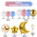 93-pack Baby Gender Reveal Balloons Pink Blue Latex Balloons Gold Moon Stars Confetti Balloons Garland Arch Kit for Gender Reveal Baby Shower Birthday Party Multi-color