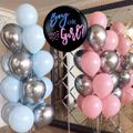 33-pack Baby Gender Reveal Balloons Blue Pink Black Silver Balloons for Baby Shower Gender Reveal Party Supplies Decor Multi-color