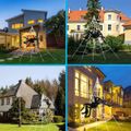 10pcs Halloween Outdoor Spider Decorations Set Triangular Giant Spider Webs with Large Fake Hairy Spider 20" and 2 Small Spiders Prop Decorations Party Supplies Black/White