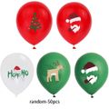 50Pcs Christmas Balloons Set 10 Inch Red Green White Balloons for Xmas Party Decorations Ornaments Color block image 1