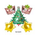 5Pcs Christmas Balloon Decorations Christmas Tree & Christmas Gift & Golden Star Shape Balloons Set Ornaments Multi-color image 1