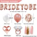 44Pcs Bride to Be Decoration Set Balloons Combo with Diamond Ring Love Heart Balloons & Tassel Decor Props Multi-color image 5