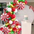 102Pcs Christmas Candy Balloons Party Decorations Candy Cane Swirl Balloons Candies Theme Party Decor Multi-color