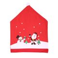 1pc Christmas Chair Back Covers Non-woven Santa Claus Hat  Chair Covers Xmas Dining Chair Decoration Multi-color image 1