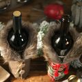Christmas Wine Bottle Gift Bags Checkers or Herringbone Pattern Wine Bottle Decors Christmas Decor Gift Brown image 4