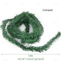 5.5M Christmas Artificial Pine Fir Wreath Garland Rattan Banner Green Xmas Decor for Home Indoor Outdoor Green image 1