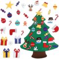 albero di natale in feltro fai da te con 27 pezzi di ornamenti staccabili per decorazioni natalizie da appendere alla parete Multicolore image 2