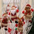 4 peças árvore de natal boneco de neve e papai noel e alces e decoração de suspensão de urso Multicolorido image 3