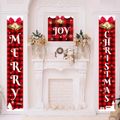 Christmas Door Decoration Porch Sign Banners Xmas Home Hanging Banner Decor (1 Couplet & 1 Banner) Multi-color image 4