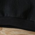 Toddler Boy Basic Polo Collar Textured Button Design Pullover Sweatshirt Black image 4