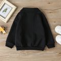 Toddler Boy Basic Polo Collar Textured Button Design Pullover Sweatshirt Black image 5