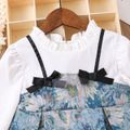 Toddler Girl Sweet Faux-two Ruffle Collar Floral Print Dress Multi-color image 3