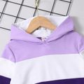2pcs Toddler Boy/Girl Trendy Colorblock Hoodie Sweatshirt and Pants Set Purple image 2