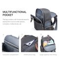 Embroidered Diaper Bag Backpack Mom Bag Multifunction Travel Handle Back Pack Large Capacity Lightweight Baby Changing Backpack with Stroller Buckle Dark Grey image 3