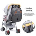 Embroidered Diaper Bag Backpack Mom Bag Multifunction Travel Handle Back Pack Large Capacity Lightweight Baby Changing Backpack with Stroller Buckle Dark Grey image 5
