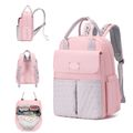 Diaper Bag Backpack Mom Bag Multifunction Travel Handle Back Pack with Stroller Buckle Pink image 1