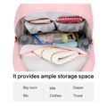 bolsa de fraldas mochila mãe bolsa multifuncional alça de viagem mochila com fivela de carrinho Rosa image 5