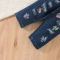 Baby Girl Butterfly Print Ripped Jeans Blue image 4