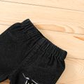 Baby Boy Straight-fit Letter Embroidered Ripped Jeans Black image 3