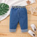 Baby Boy/Girl Belted Roll Up Hem Ripped Jeans Blue image 2