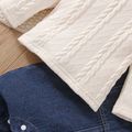2pcs Baby Boy/Girl Solid Imitation Knitting Long-sleeve Top and Denim Overalls Pants Set Blue image 5