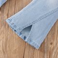 Toddler Girl Trendy Ripped Denim Slit Flared Jeans Blue image 5