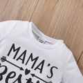 2pcs Baby Girl Letter Print Long-sleeve Sweatshirt and Ripped Jeans Set Blue image 3