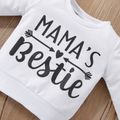 2pcs Baby Girl Letter Print Long-sleeve Sweatshirt and Ripped Jeans Set Blue image 4