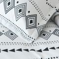 3-teiliges Boho-Chic-Bettwäsche-Set 1 Bettbezug und 2 Kissenbezüge mit geometrischem Print im Bohemian-Stil weiß image 3