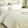 3 Piece Plush Duvet Cover Set Luxury Ultra Soft Fleece Comforter Cover 1 Duvet Cover & 2 Pillow Shams Warm Bedding Set Beige image 2