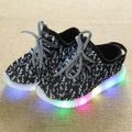 Toddler / Kid Breathable Lace- up LED Sneakers Black image 1