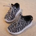 Toddler / Kid Breathable Lace- up LED Sneakers Black image 2