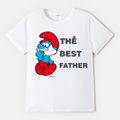 Smurfs Family Matching 'Best Father' White Tees and Jumpsuit Black/White
