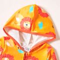 Baby Girl/Boy Flannel Animal Allover Print Zipper Hooded Long-sleeve Coat Jacket Yellow
