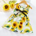 Baby / Toddler Girl Sunflower Print Bowknot Sleeveless Dress White image 3