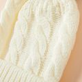 Autumn/Winter Multicolor Hairball Knit Beanie Hats White