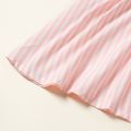 Beautiful Kid Girl Lace Decor Striped Slip Dress Pink
