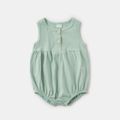 Light Green Solid Drawstring Design Cotton Short Sleeve Mini Dresses for Mommy and Me Light Green