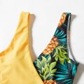 Pineapple Fruit Series Family Matching Swimsuits（One-piece V-neck Swimsuits for Mom and Girl ; Swim Trunks for Dad and Boy ） Yellow image 5