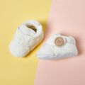 Baby / Toddler Solid Coral Fleece Velcro Prewalker Boots White image 1