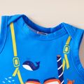 1pc baby boy Sleeveless Ocean Pattern Stylish  Jumpsuit Blue image 3