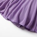 Basic Solid Color Net Splice Dance wear Dress for Girls Lavender