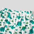 Cartoon Dinosaur Pattern Family Matching Pajamas Sets（Flame resistant） Green