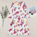 Beautiful Butterfly Allover Print Longsleeves Dress Multi-color