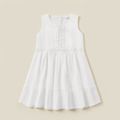 Mosaic 100% Cotton Solid Matching Midi Dress White