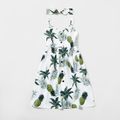 Mommy and Me Pineapple Print Pocket Tank Dresses White