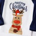 Family Matching Christmas Elk and Plaid Print Long-sleeve Pajamas Set(Flame Resistant) Dark blue/White/Red